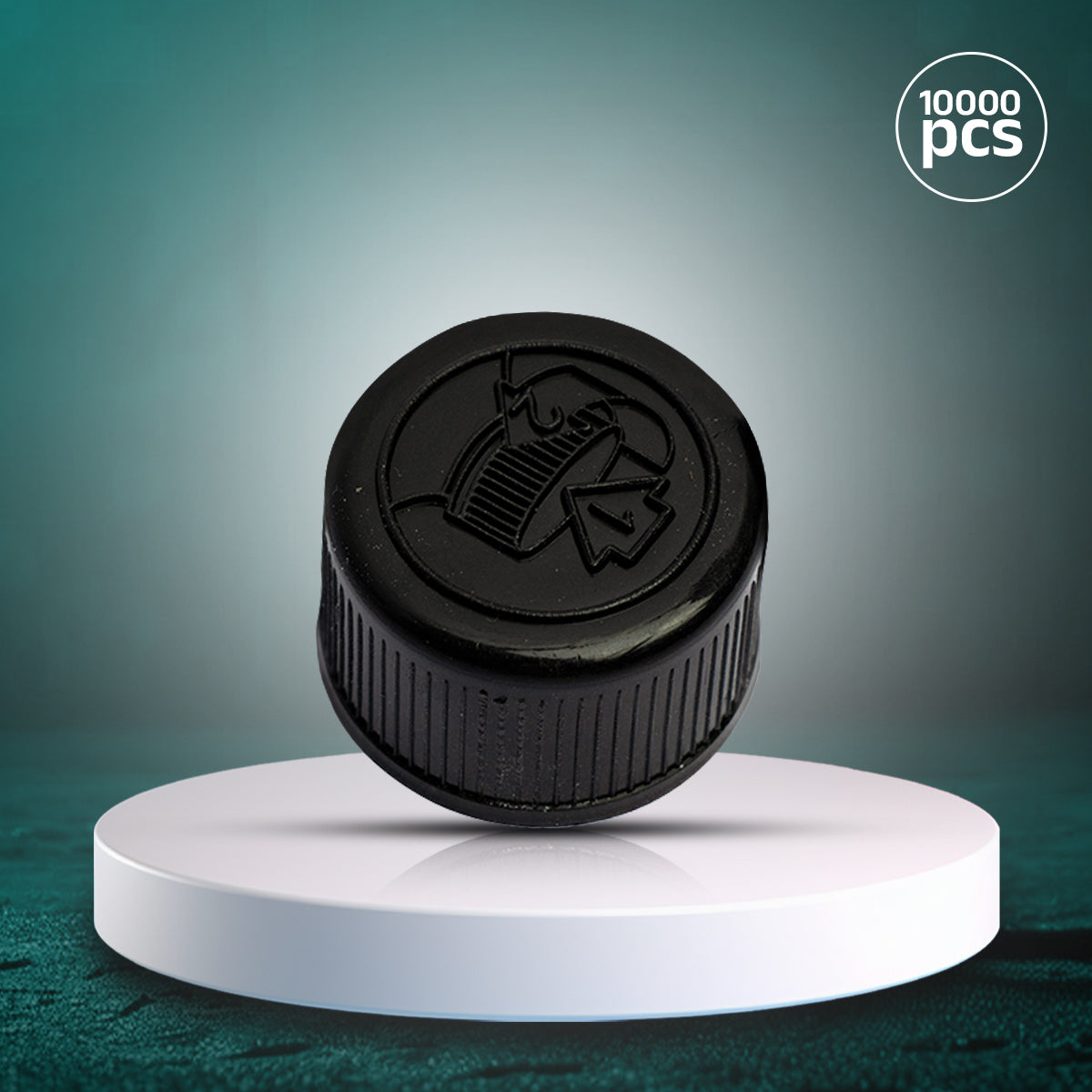 High-quality black CRC cap for protecting children from accessing hazardous bottles.