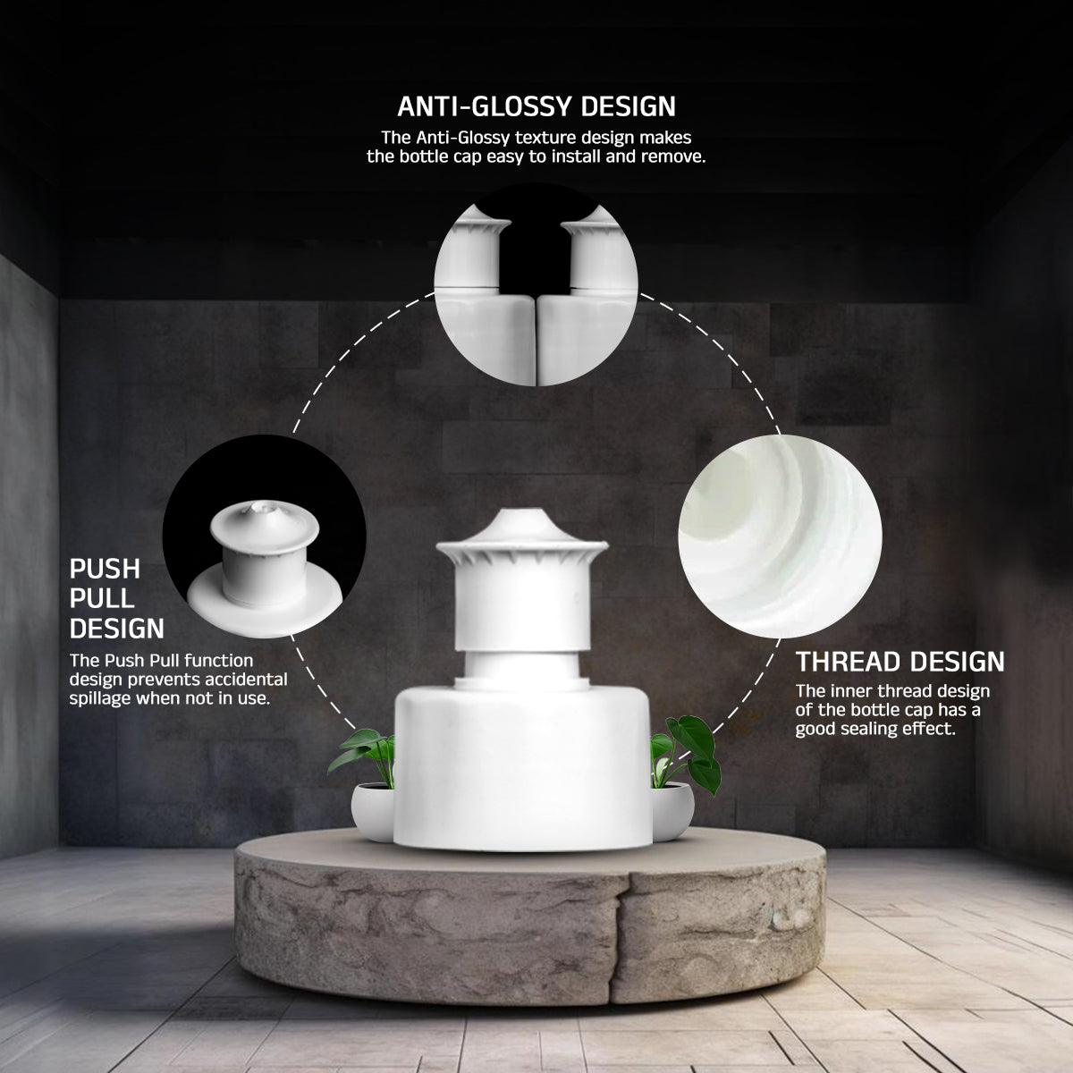 Push Pull Cap Silver Chalice 28mm